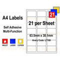 Address Labels A4 Sheets Box of 100