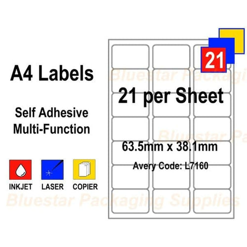 Address Labels A4 Sheets Box of 100