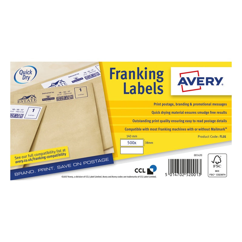 Franking Labels Pack of 1000