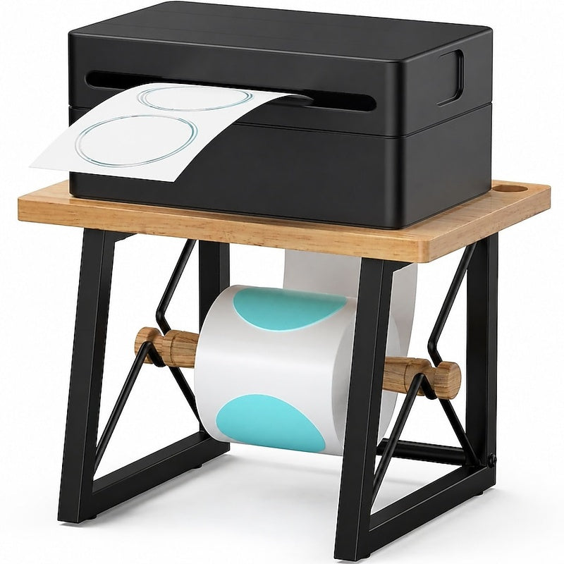 Label Printer Stand and Roll Holder